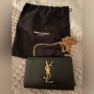 Saint Laurent Kate small embossed-leather shoulder bag